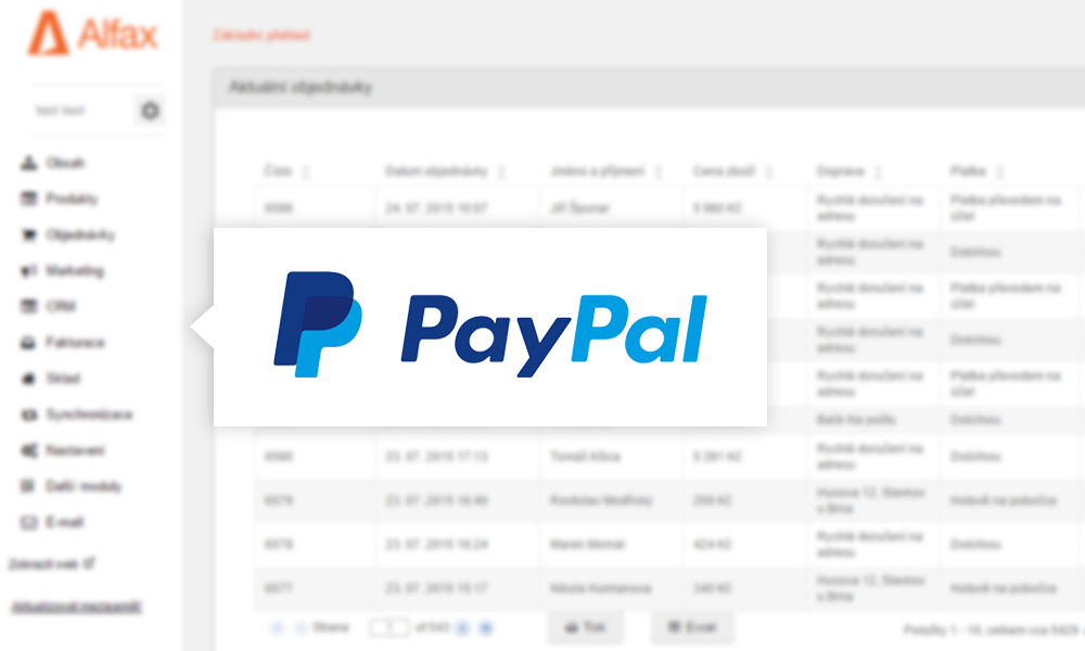 PayPal: Nová platební metoda v Alfaxu